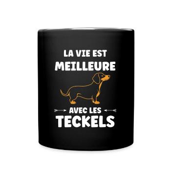 Humour chien teckel - Mug uni - noir - Devant