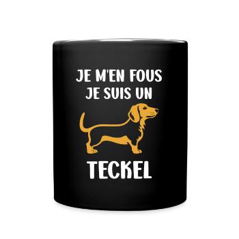 Humour chien teckel - Mug uni - noir - Devant