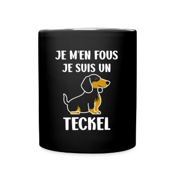 Humour chien teckel - Mug uni - noir - Devant