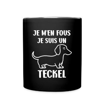 HUmour chien teckel - Mug uni - noir - Devant
