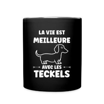 Humour chien teckel - Mug uni - noir - Devant