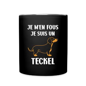 HUmour chien teckel - Mug uni - noir - Devant