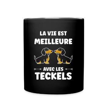 Humour chien teckel - Mug uni - noir - Devant