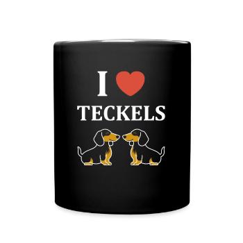 Humour chien teckel - Mug uni - noir - Devant
