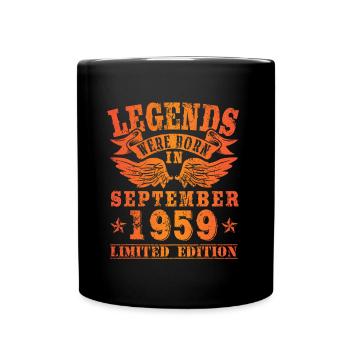 Legends were born in September 1959 Geburtstag - Tasse einfarbig - Schwarz - Vorne