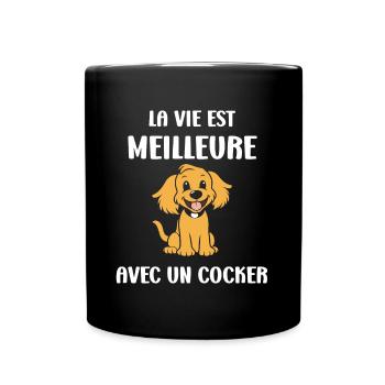 Humour Chien cocker - Mug uni - noir - Devant