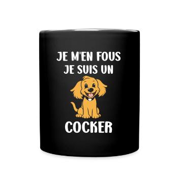 Humour Chien cocker - Mug uni - noir - Devant