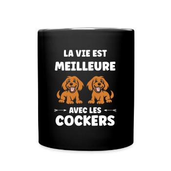Humour Chien cocker - Mug uni - noir - Devant