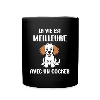 Humour Chien cocker - Mug uni - noir - Devant