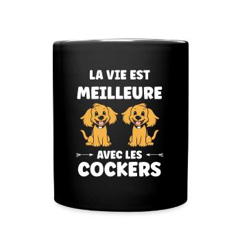 Humour Chien cocker - Mug uni - noir - Devant