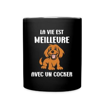 Humour Chien cocker - Mug uni - noir - Devant