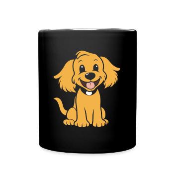 Cocker Spaniel Hund Humor - Tasse einfarbig - Schwarz - Vorne