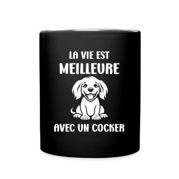 Humour Chien cocker - Mug uni - noir - Devant