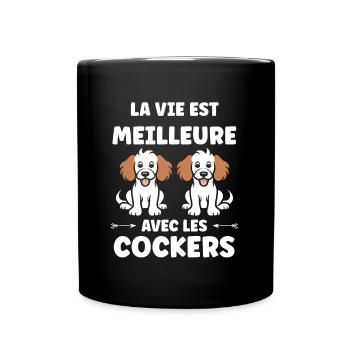 Humour Chien cocker - Mug uni - noir - Devant