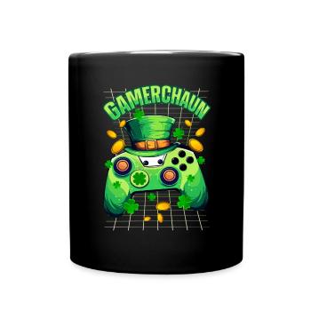 St. Patrick's Day Gamerchaun Gaming Gamer - Tasse einfarbig - Schwarz - Vorne