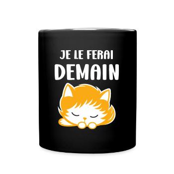 Je le ferai demain - Mug uni - noir - Devant