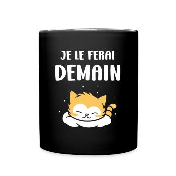 Je le ferai demain - Mug uni - noir - Devant