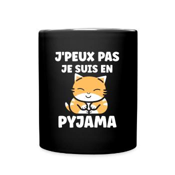 Je peux pas je suis en pyjama - Mug uni - noir - Devant