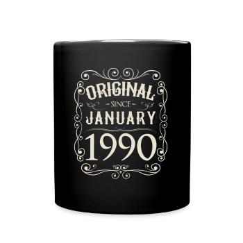 Vintage - Original depuis janvier 1990 Anniversaire - Mug uni - noir - Devant