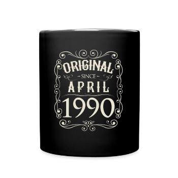 Vintage - Original depuis avril 1990 Anniversaire - Mug uni - noir - Devant