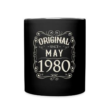 Vintage - Original since Mai 1980 Geburtstag - Tasse einfarbig - Schwarz - Vorne