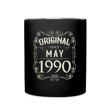 Vintage - Original depuis mai 1990 Anniversaire - Mug uni - noir - Devant