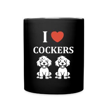 Chien cocker - Mug uni - noir - Devant