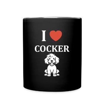 Chien cocker - Mug uni - noir - Devant