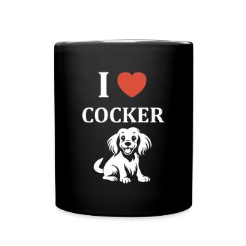 Chien cocker - Mug uni - noir - Devant