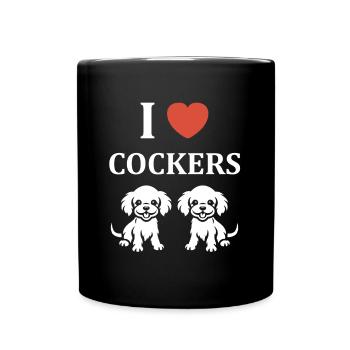 Chien cocker - Mug uni - noir - Devant