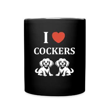 Chien cocker - Mug uni - noir - Devant