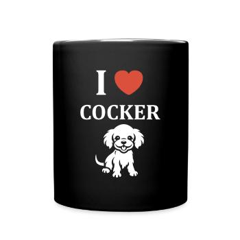 Chien cocker - Mug uni - noir - Devant