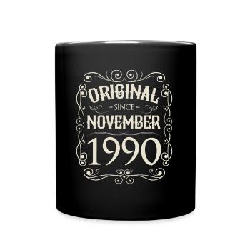 Vintage - Original depuis novembre 1990 Anniversaire - Mug uni - noir - Devant