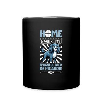 Zuhause - Epagneul Bleu de Picardie - Tasse einfarbig - Schwarz - Vorne