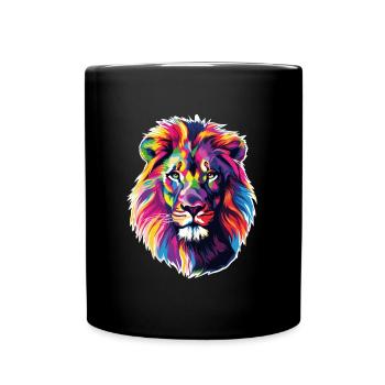 Vecteur de portrait de tête de lion - Mug uni - noir - Devant