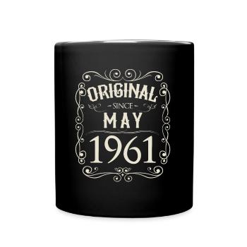 Vintage - Original since May 1961 Birthday - Full Colour Mug - black - Front