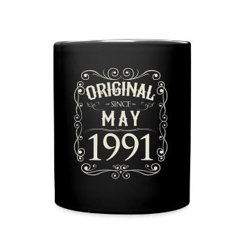 Vintage - Original depuis mai 1991 Anniversaire - Mug uni - noir - Devant