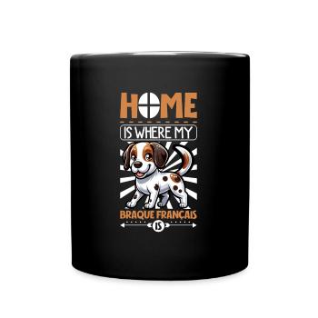 Zuhause - Braque Français - Tasse einfarbig - Schwarz - Vorne