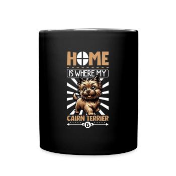 Zuhause - Cairn Terrier - Tasse einfarbig - Schwarz - Vorne