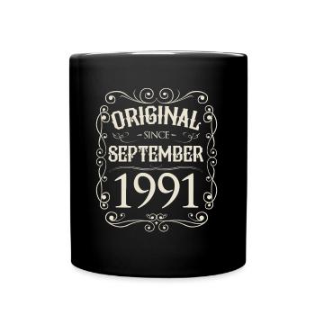 Vintage - Original depuis septembre 1991 Anniversaire - Mug uni - noir - Devant