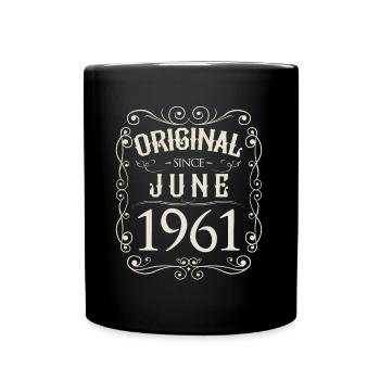 Vintage - Original since June 1961 Birthday - Full Colour Mug - black - Front
