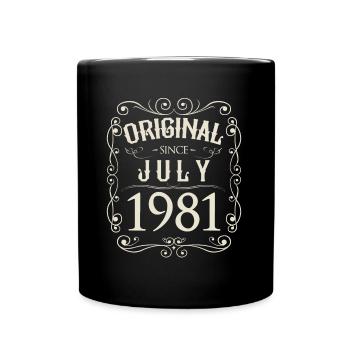 Vintage - Original since Juli 1981 Geburtstag - Tasse einfarbig - Schwarz - Vorne