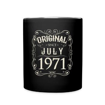 Vintage - Original since Juli 1971 Geburtstag - Tasse einfarbig - Schwarz - Vorne