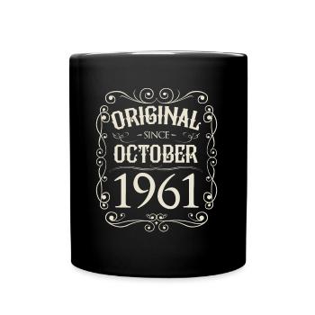 Vintage - Original since October 1961 Birthday - Full Colour Mug - black - Front