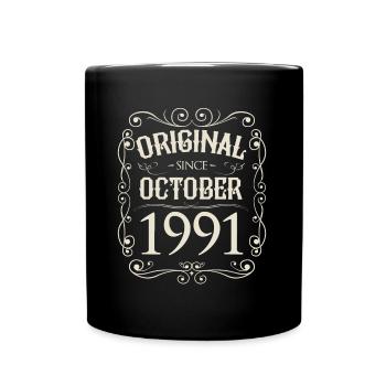 Vintage - Original depuis octobre 1991 Anniversaire - Mug uni - noir - Devant