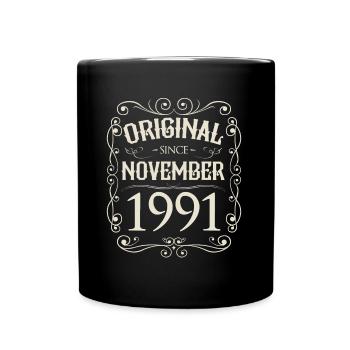Vintage - Original depuis novembre 1991 Anniversaire - Mug uni - noir - Devant
