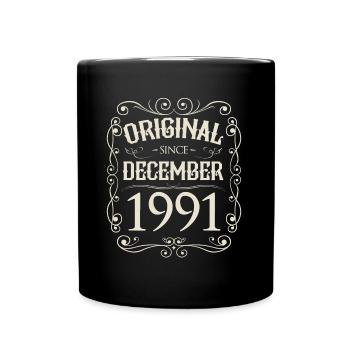Millésime - Original depuis décembre 1991 Anniversaire - Mug uni - noir - Devant