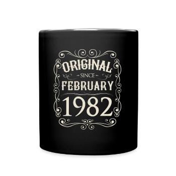 Vintage - Original since February 1982 Birthday - Full Colour Mug - black - Front