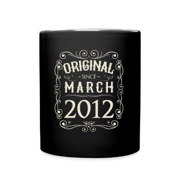 Vintage - Original since March 2012 Birthday - Full Colour Mug - black - Front