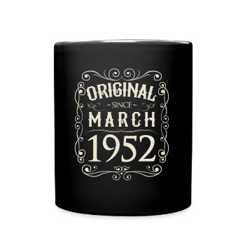 Vintage - Original since March 1952 Birthday - Full Colour Mug - black - Front